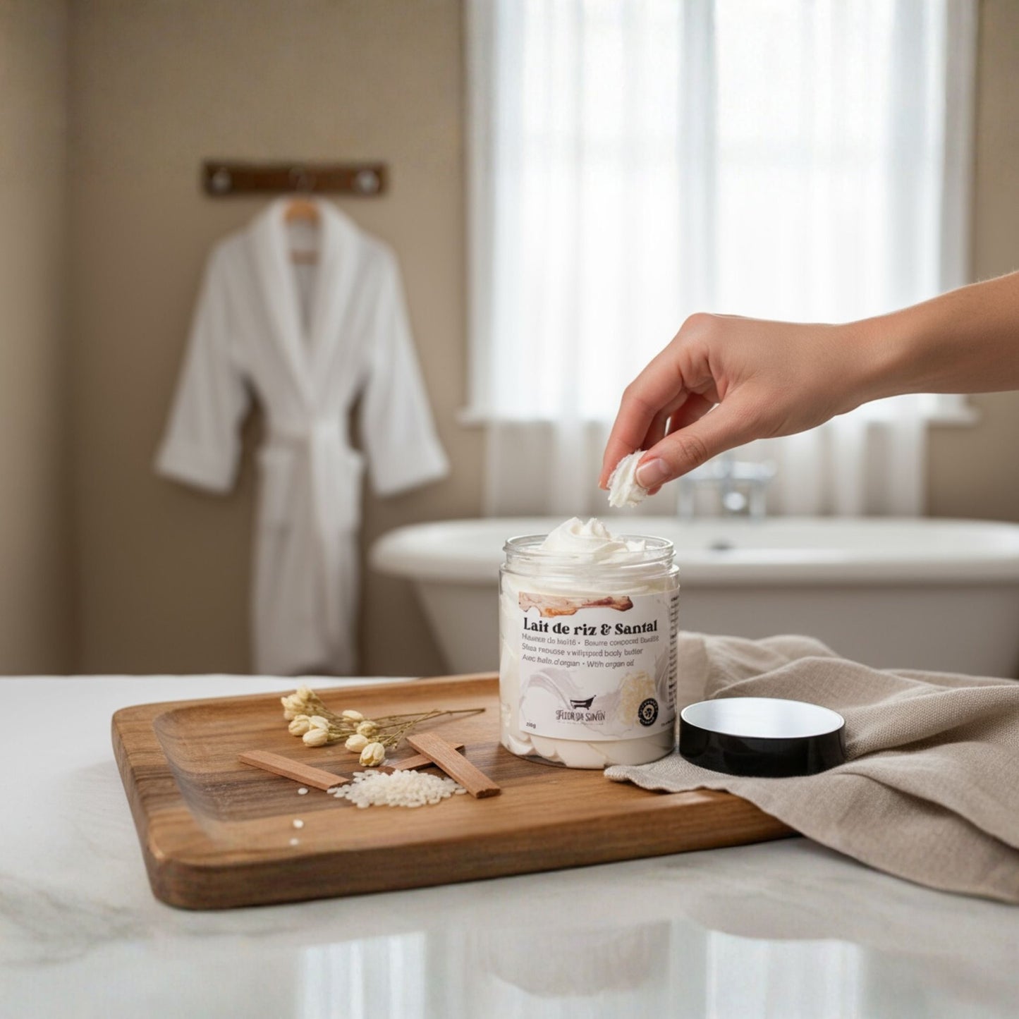 Crème fouettée corporelle • Lait de riz & Santal