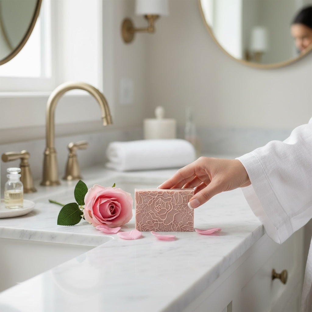 Savon Rose de Dentelle • Rose, Géranium, Karité