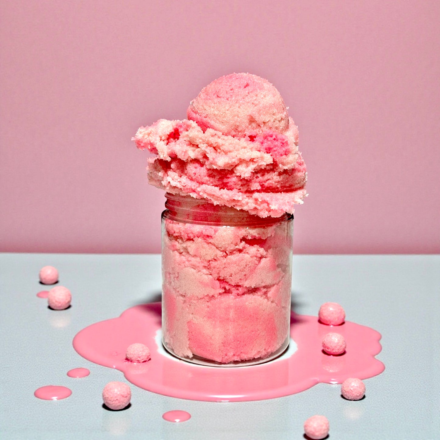 Scrub moussant au sucre • Macaron rose