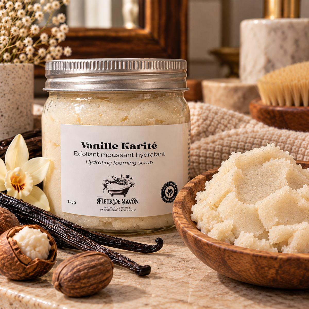 Blanc de Beurre Foaming Sugar Scrub • Shea, Vanilla
