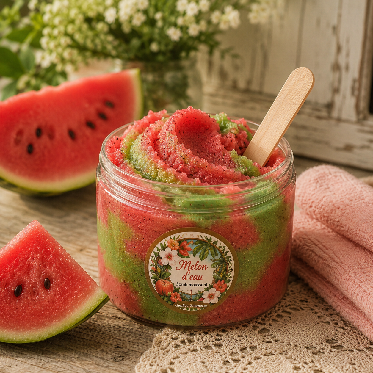 Scrub moussant au sucre • Melon d'eau