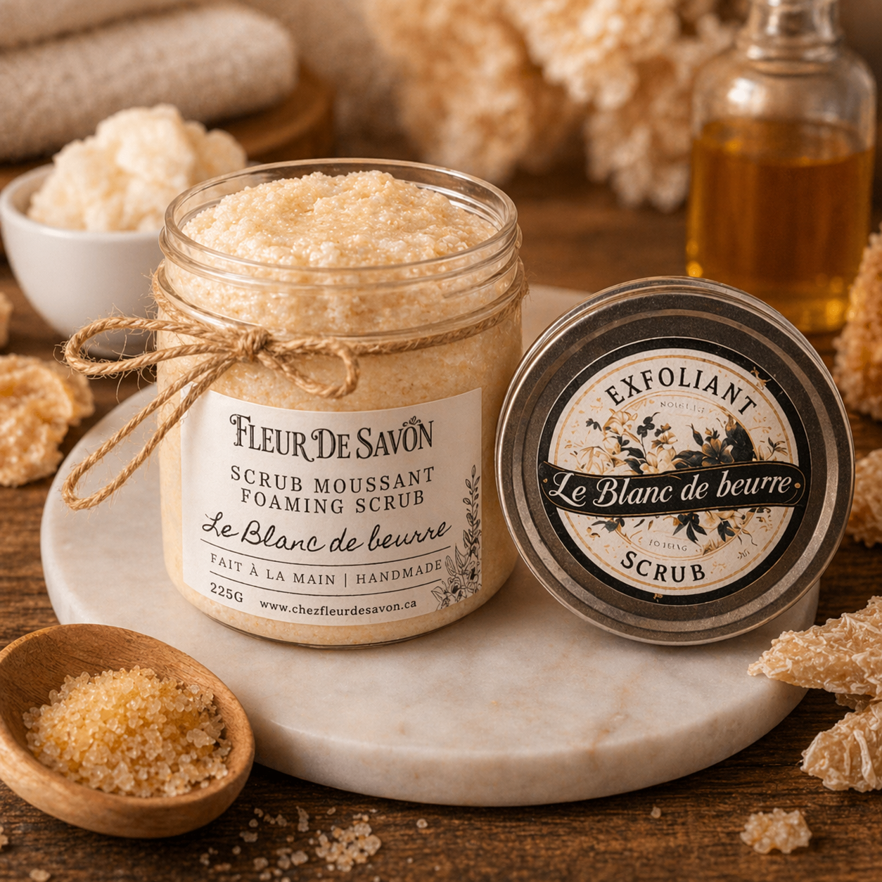 Blanc de Beurre Foaming Sugar Scrub • Shea, Vanilla