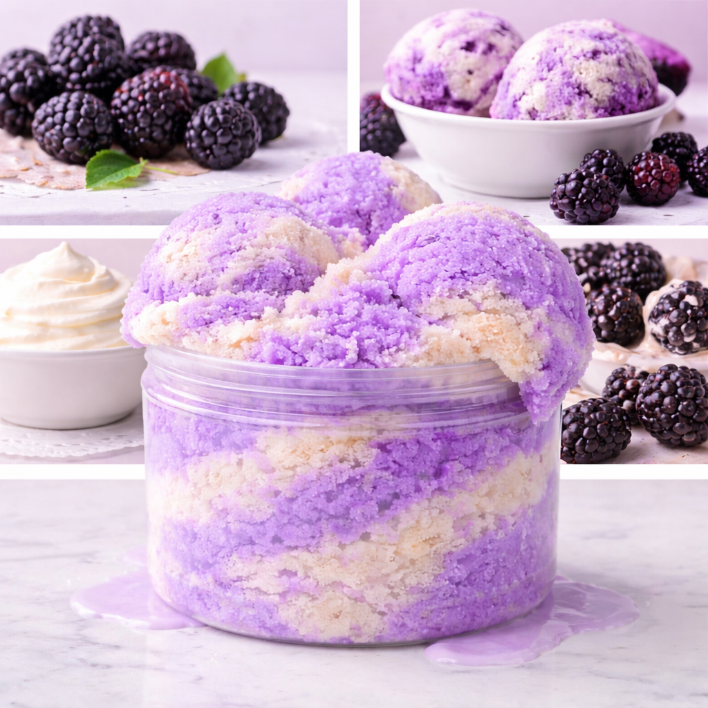 Foaming sugar scrub • Blackberry with cream