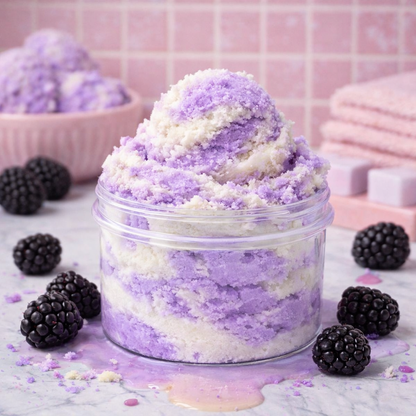 Scrub moussant au sucre • Mûre à la crème