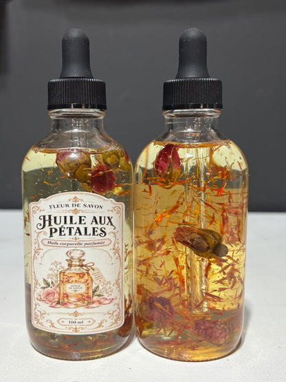Huile corporelle aux pétales