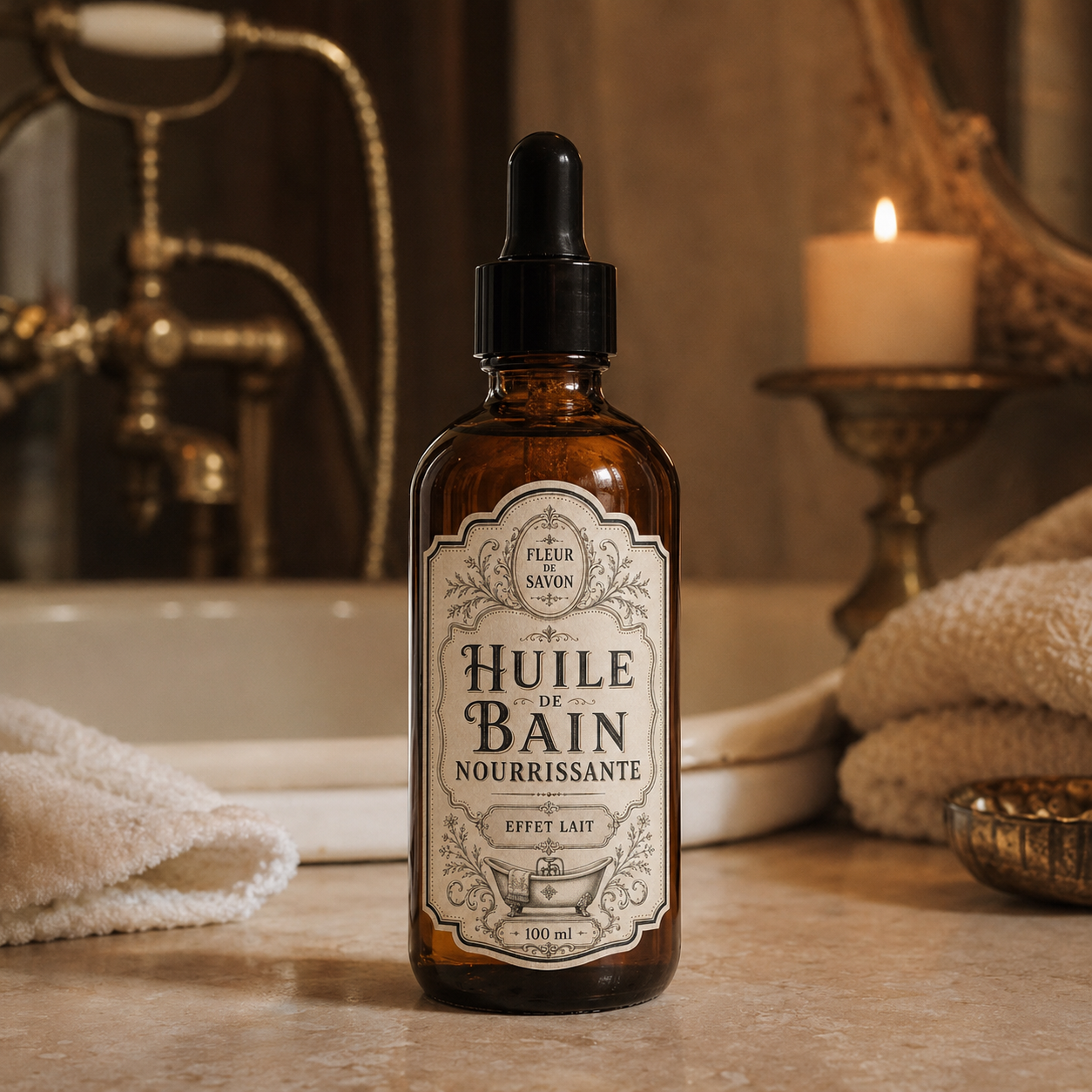 Huile de bain nourrissante • Effet lait