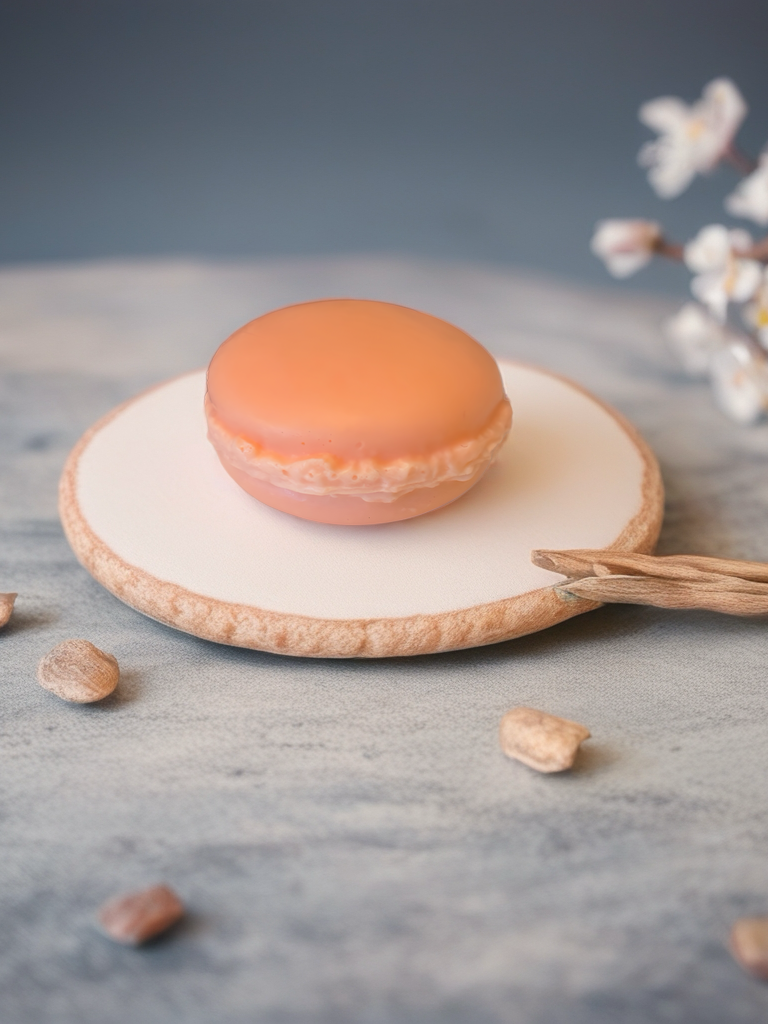 Macaron de Bain - Pêche Basilic