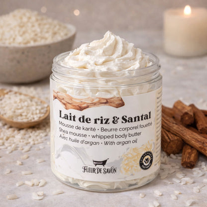 Crème fouettée corporelle • Lait de riz & Santal
