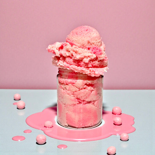 Scrub moussant au sucre • Macaron rose