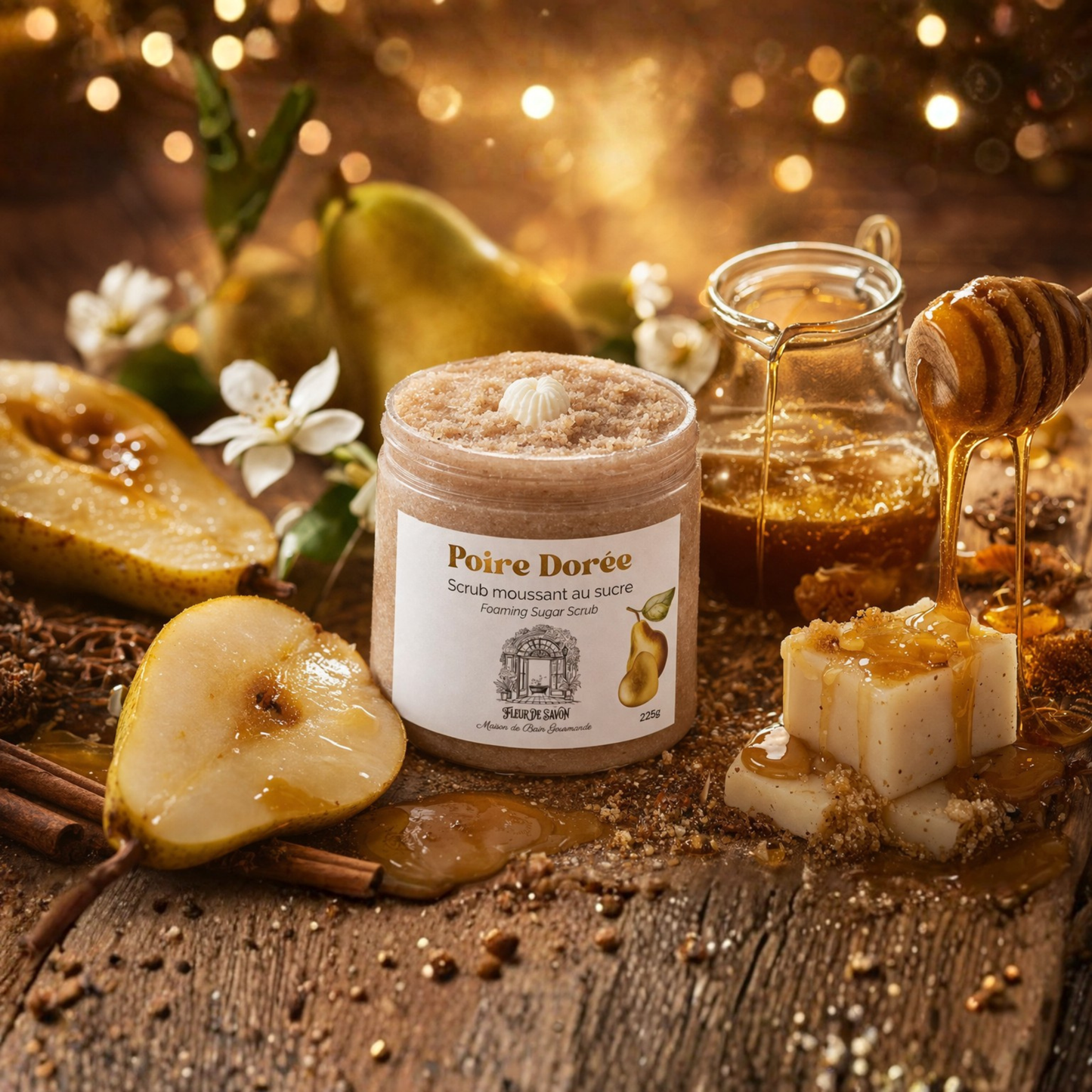 Scrub moussant au sucre • Poire Dorée