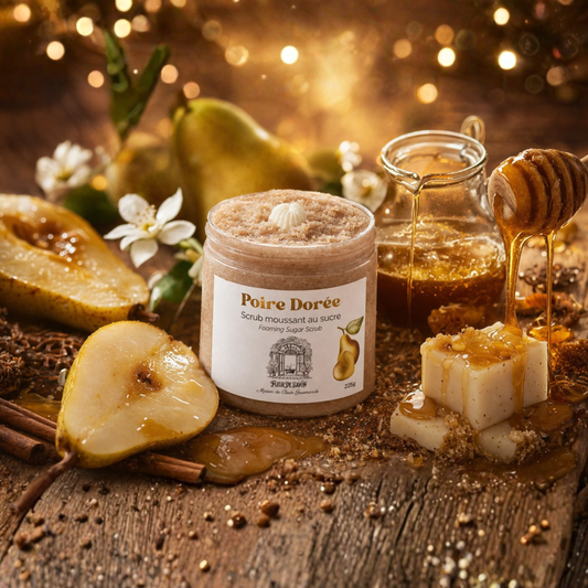 Scrub moussant au sucre • Poire Dorée