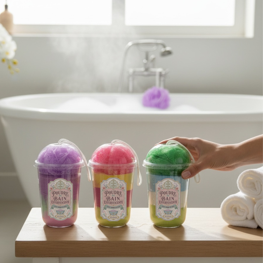 Poudre de bain effervescente • Effet bombe de bain