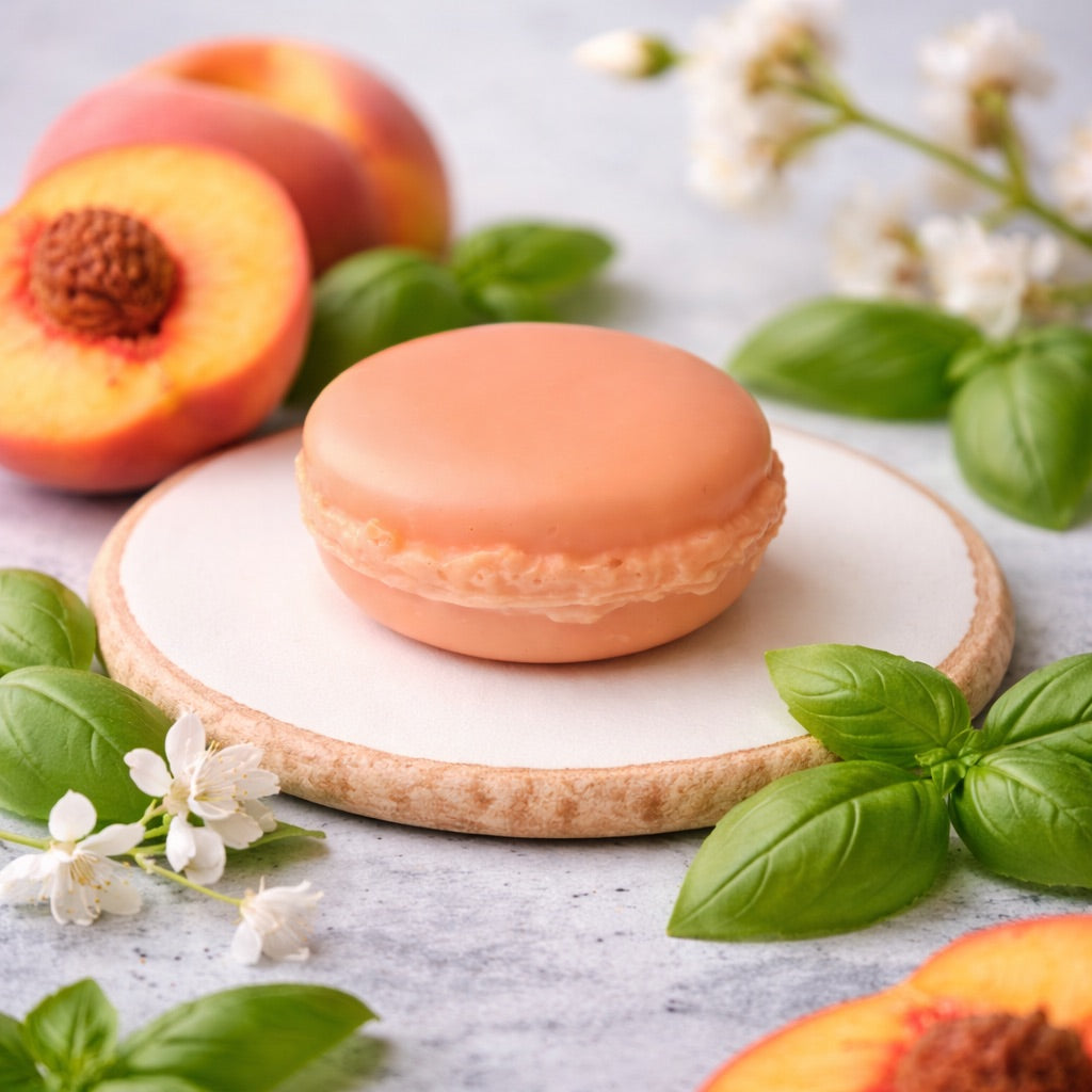 Macaron de Bain - Pêche Basilic