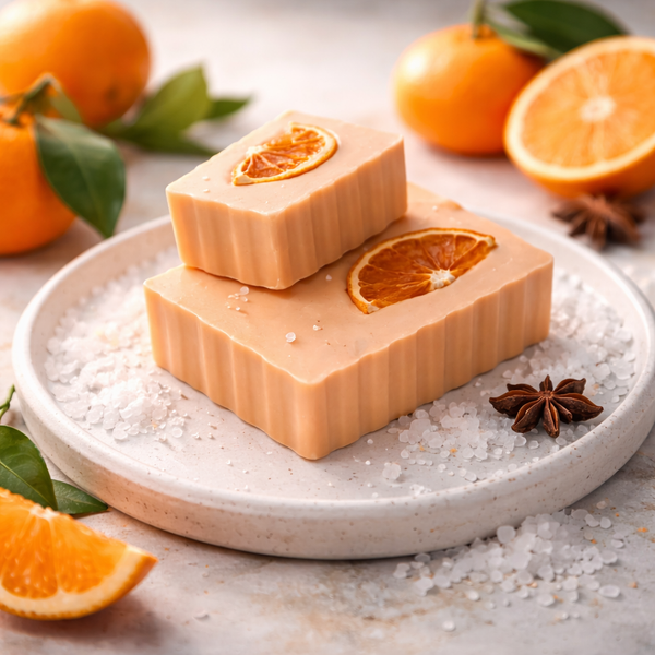 Savon artisanal Mandarine et Fleur de sel
