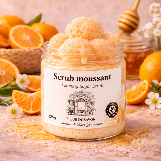 Scrub moussant au sucre • Clémentine & Miel