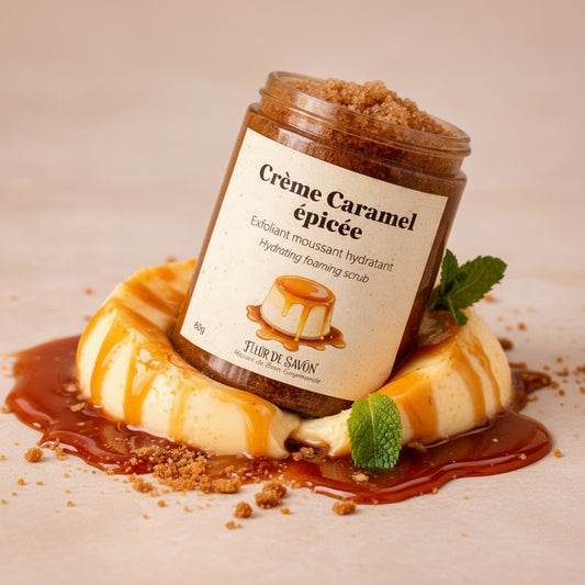 Scrub moussant au sucre • Crème Caramel épicée