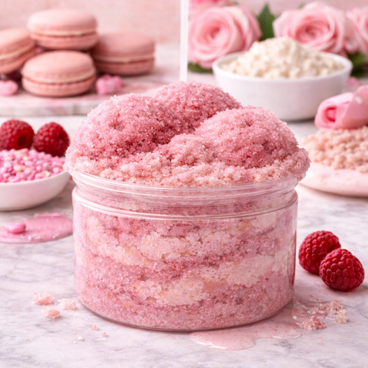 Scrub moussant au sucre • Macaron rose
