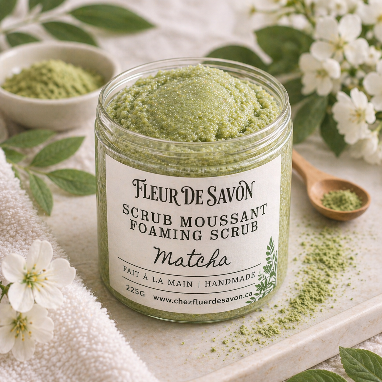 Scrub moussant au sucre • Matcha Concombre