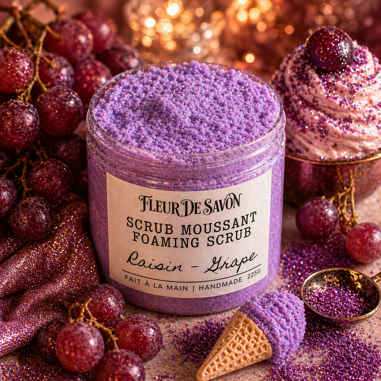 Grape Foaming Sugar Scrub