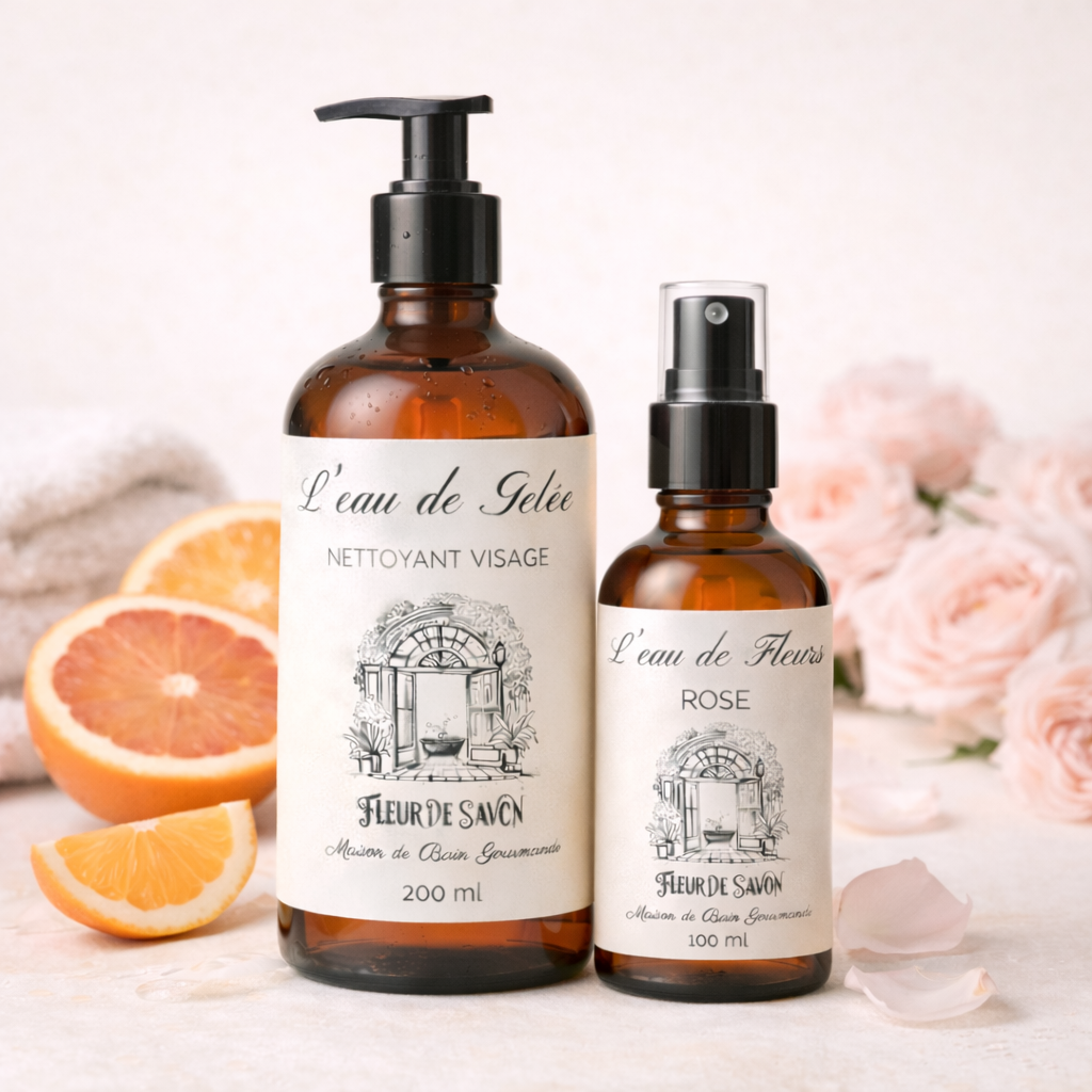 Facial cleansing jelly duo and Flower Water